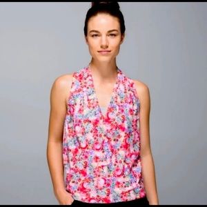 Lululemon floral faux wrap top Sz 4